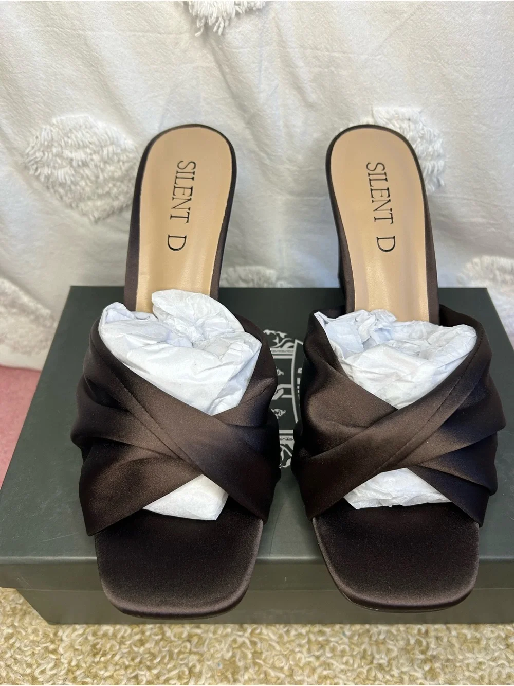 Anthropologie Silent D Katia Wedges Satin